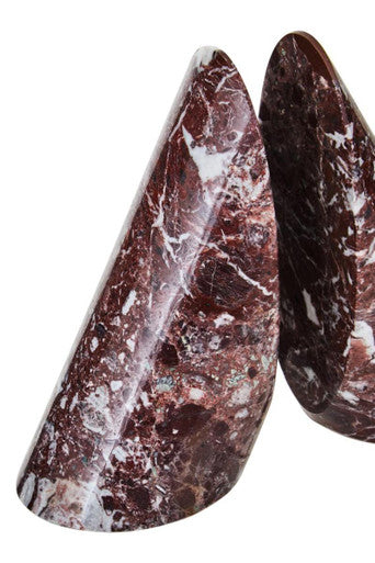 Salmo Set Of Two Red Marble Bookends