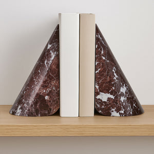Salmo Set Of Two Red Marble Bookends