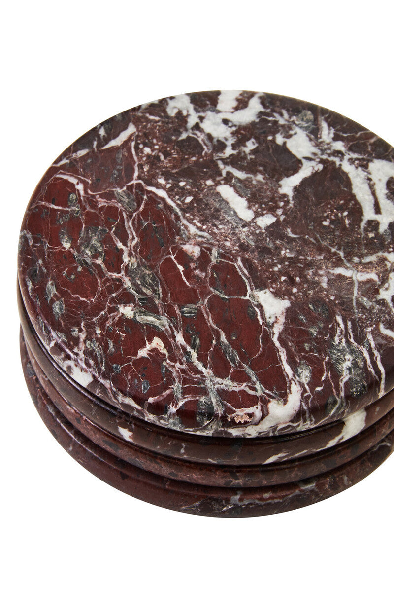 Salmo Set of 4 Red Marble Coasters