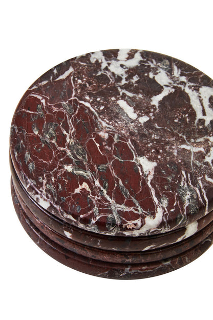Salmo Set of 4 Red Marble Coasters