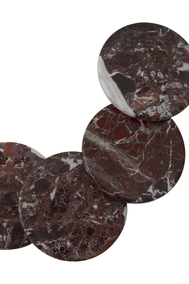 Salmo Set of 4 Red Marble Coasters