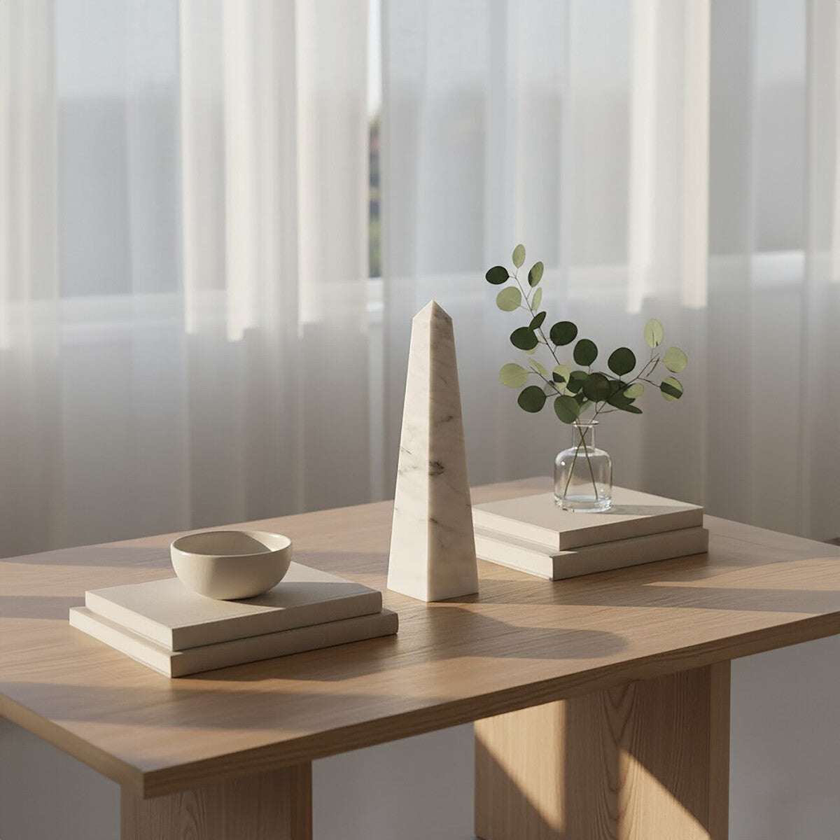 Salmo Large White Marble Obelisk