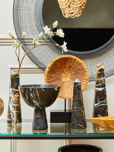 Salmo Black Marble Tapered Vase