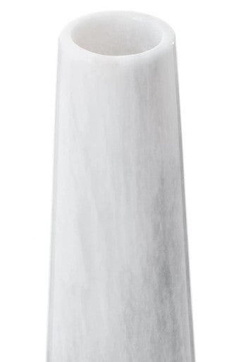 Salmo White Marble Tapered Vase