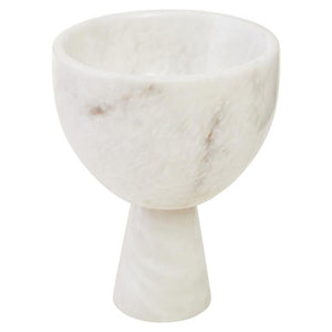 Salmo Small White Marble Pedestal Bowl