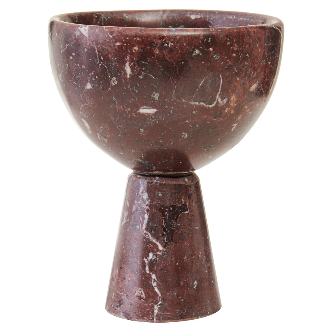 Salmo Small Red Marble Pedestal Bowl