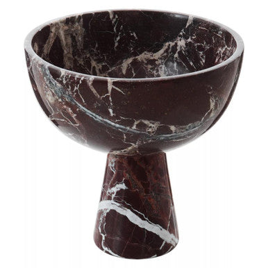 Salmo Large Red Marble Pedestal Bowl