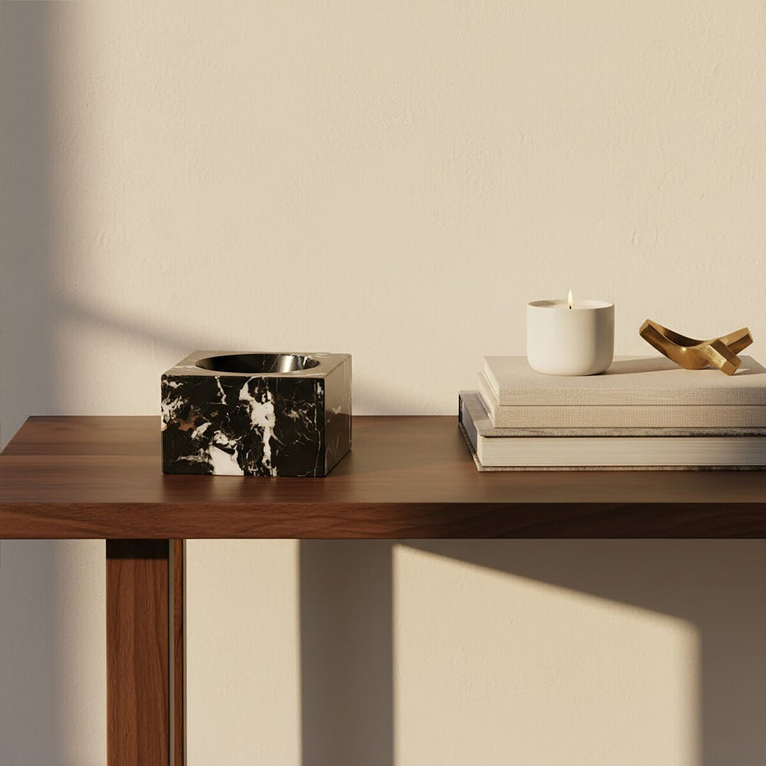 Salmo Square Black Marble Bowl