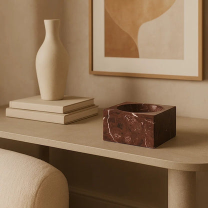 Salmo Square Red Marble Bowl