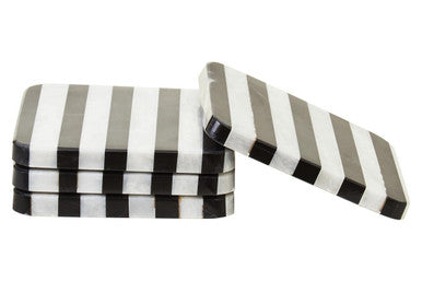 Soma Set of Four Square Striped Coasters