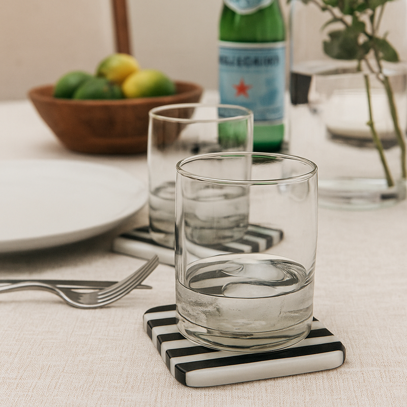 Soma Set of Four Square Striped Coasters