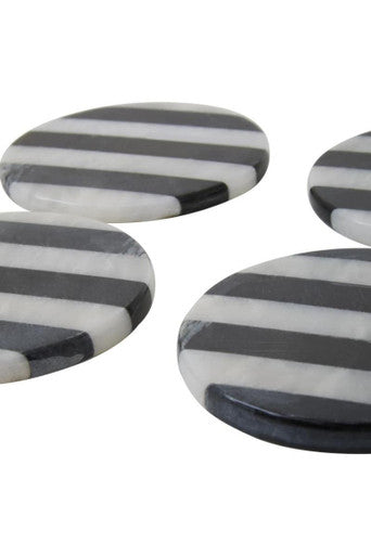 Soma Set of Four Round Striped Coasters