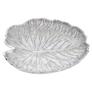 Salma Small Silver Finish Lotus Leaf Plate