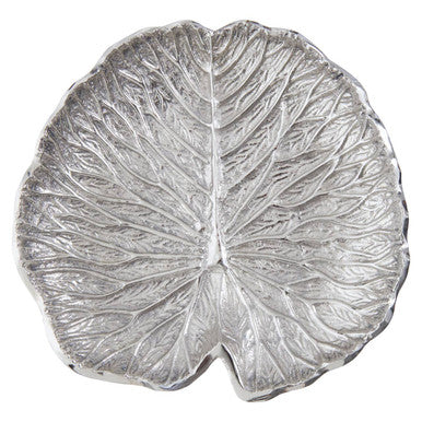 Salma Small Silver Finish Lotus Leaf Plate.