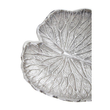 Salma Small Silver Finish Lotus Leaf Plate