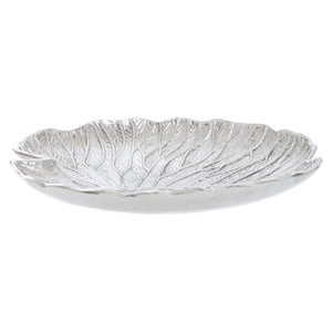 Large Silver Finish Lotus Leaf Plate | Salma
