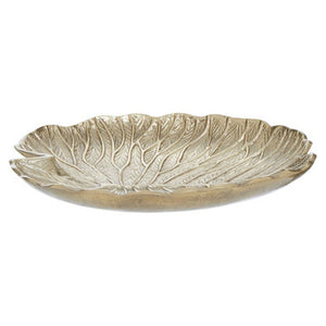 Salma Large Gold Finish Lotus Leaf Plate