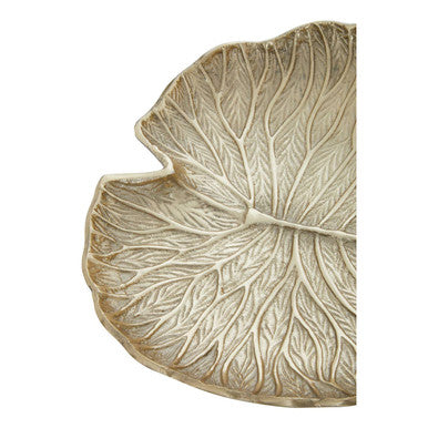 Salma Large Gold Finish Lotus Leaf Plate.