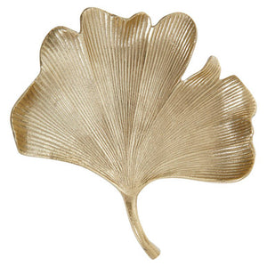 Large Antique Gold Finish Ginkgo Dish | Prato