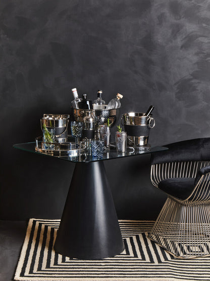 Cruzar Silver Finish Mirrored Tray