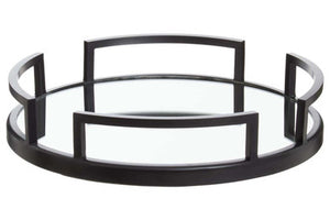 Matte Black Mirrored Tray | Cruzar