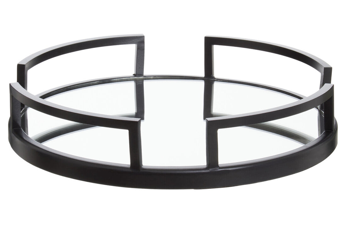 Cruzar Matte Black Mirrored Tray