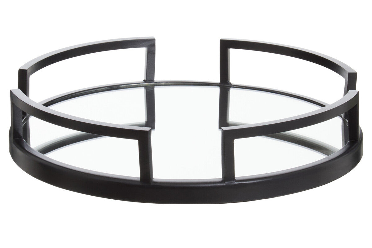 Cruzar Matte Black Mirrored Tray