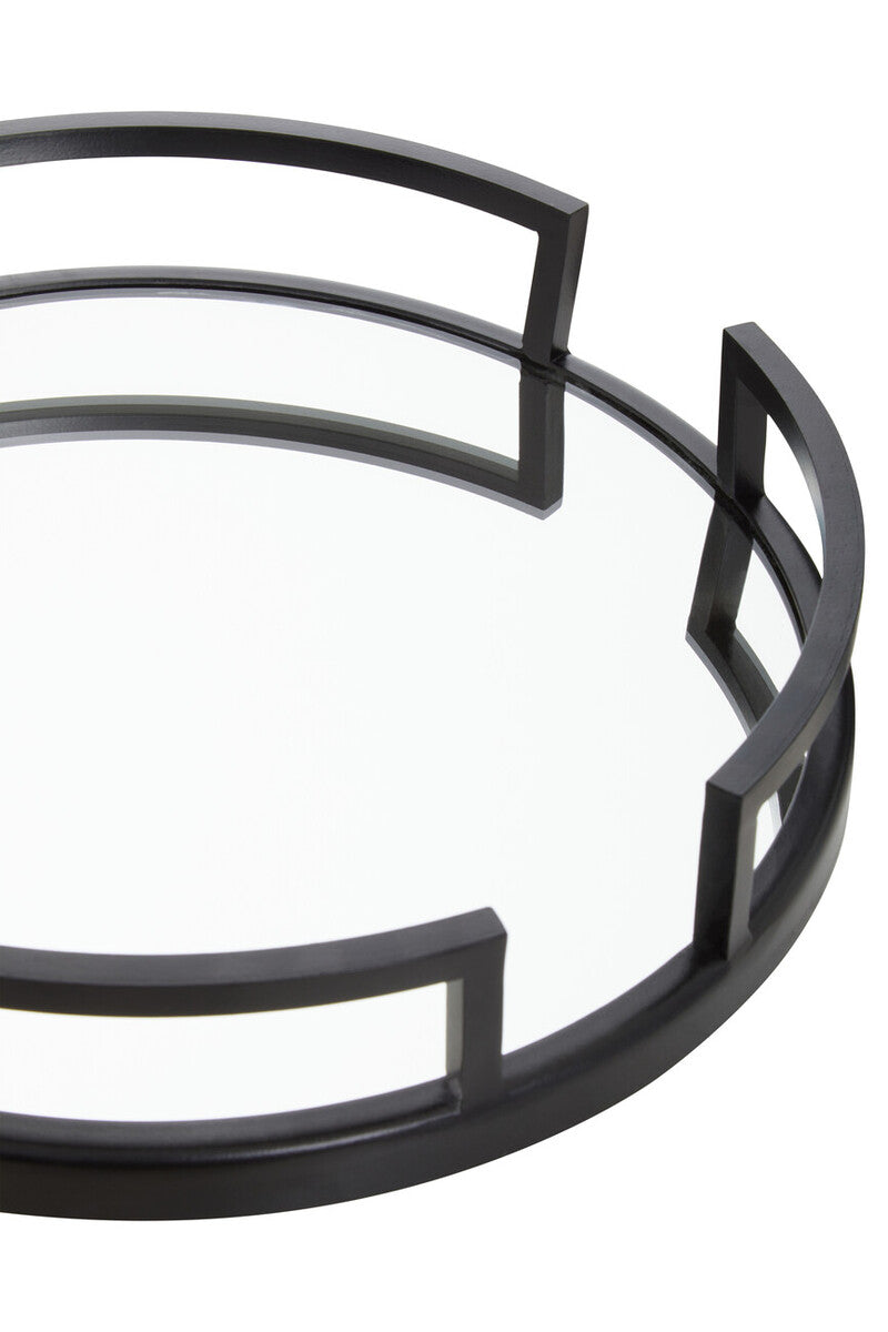 Cruzar Matte Black Mirrored Tray