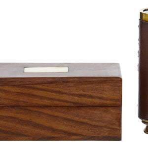 Brown Leather Effect Telescope with Box | Churchill