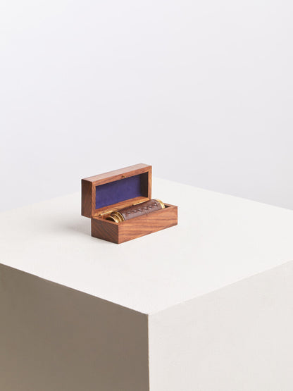 Churchill Brown Leather Effect Telescope with Box