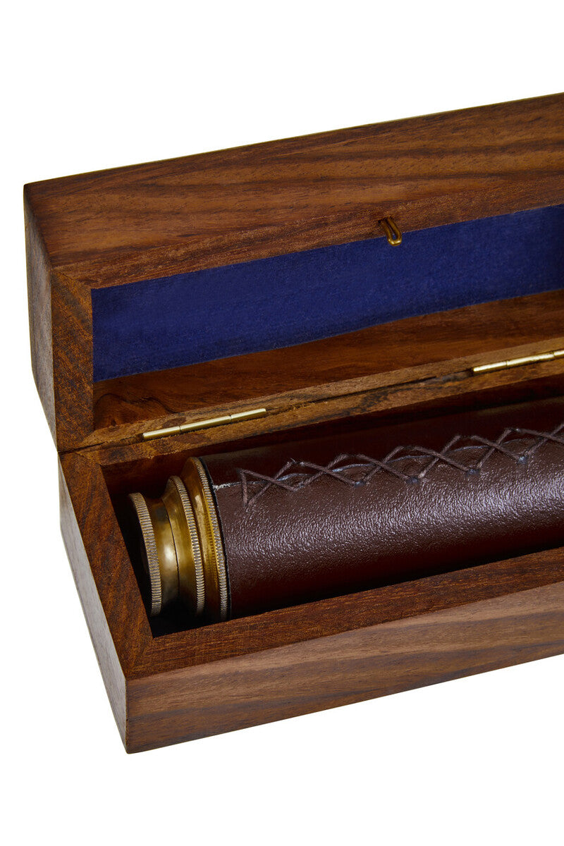 Churchill Brown Leather Effect Telescope with Box