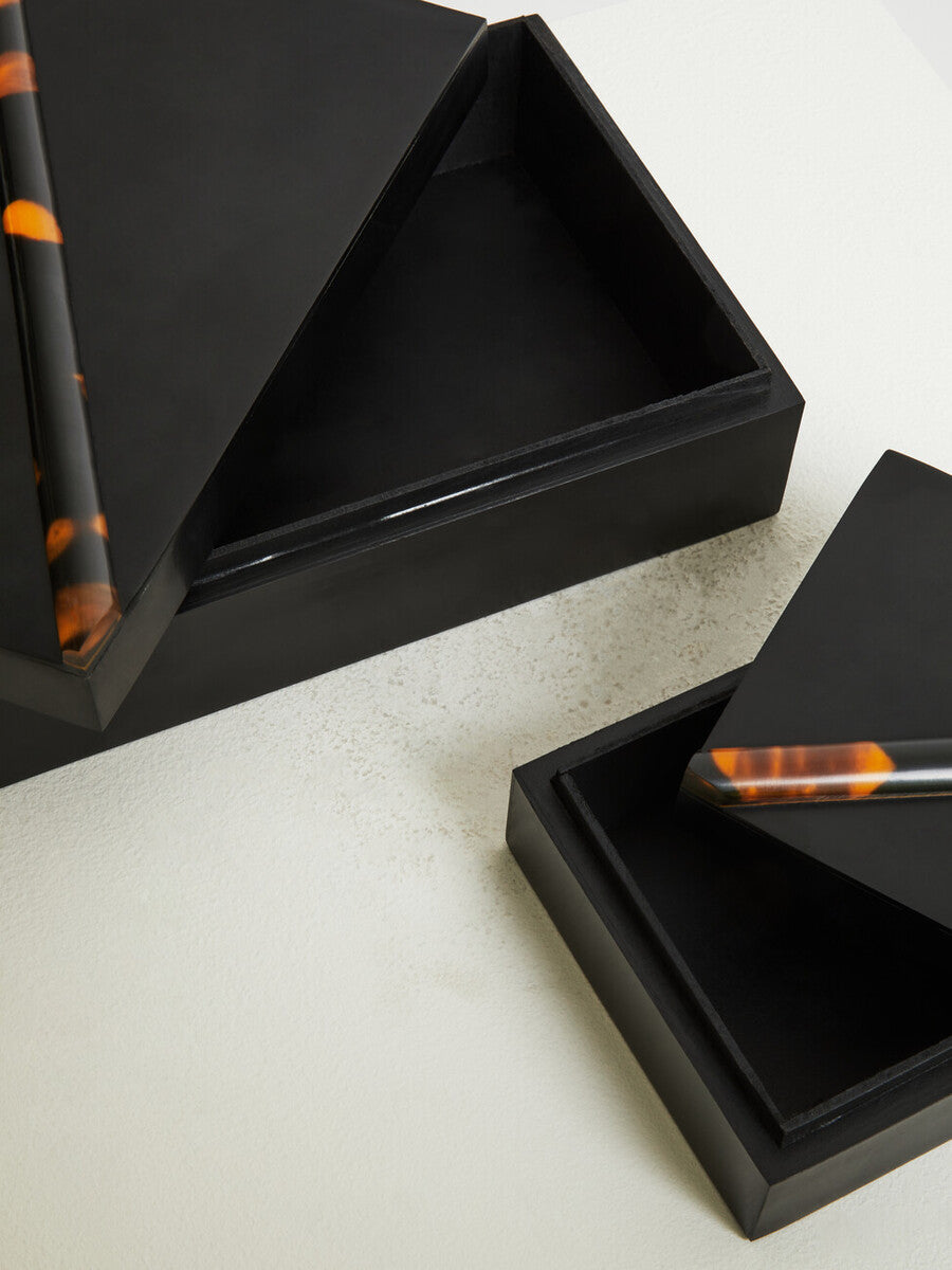 Roma Set Of Two Tortoise Shell Trinket Boxes