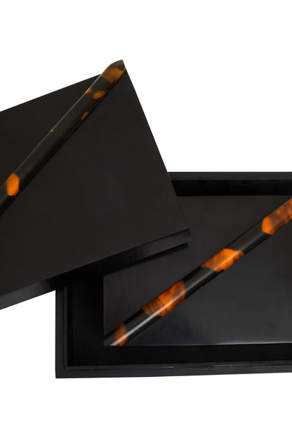 Roma Set Of Two Tortoise Shell Trinket Boxes