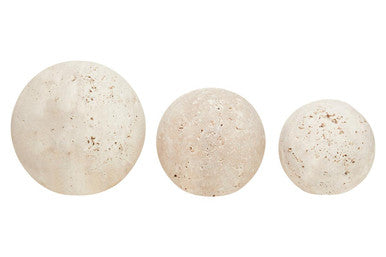 Tibor Travertine Set of 3 Deco Balls