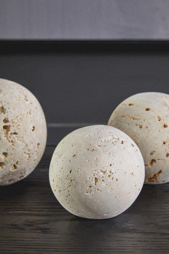 Tibor Travertine Set of 3 Deco Balls
