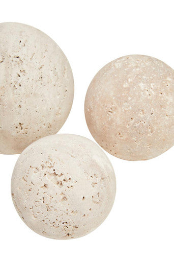 Tibor Travertine Set of 3 Deco Balls