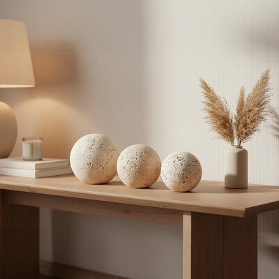 Travertine Set of 3 Deco Balls | Tibor