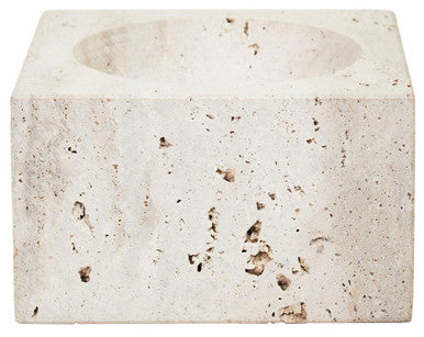 Tibor Travertine Square Decorative Bowl