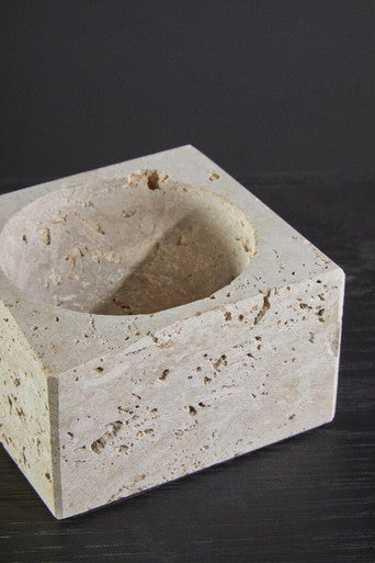 Tibor Travertine Square Decorative Bowl