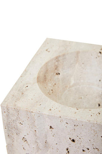 Tibor Travertine Square Decorative Bowl