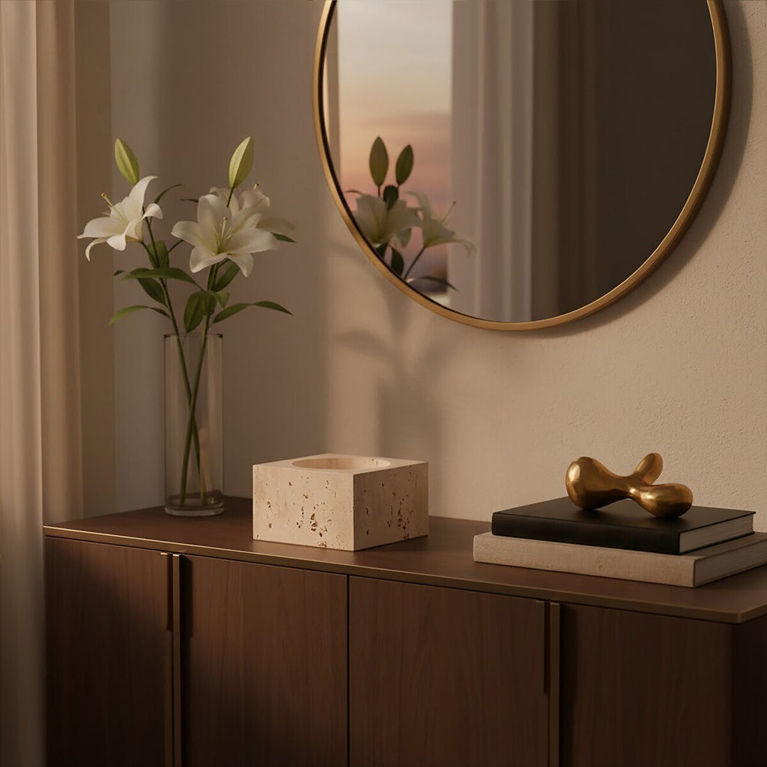 Tibor Travertine Square Decorative Bowl