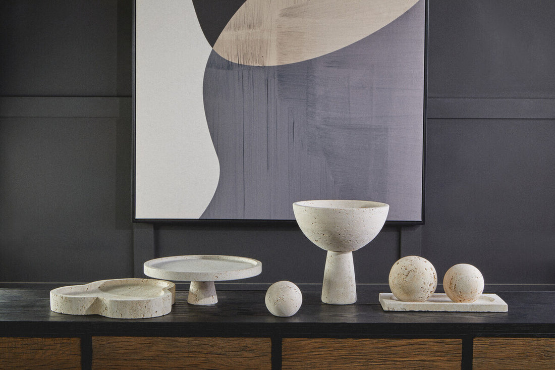 Tibor Travertine Irregular Tray