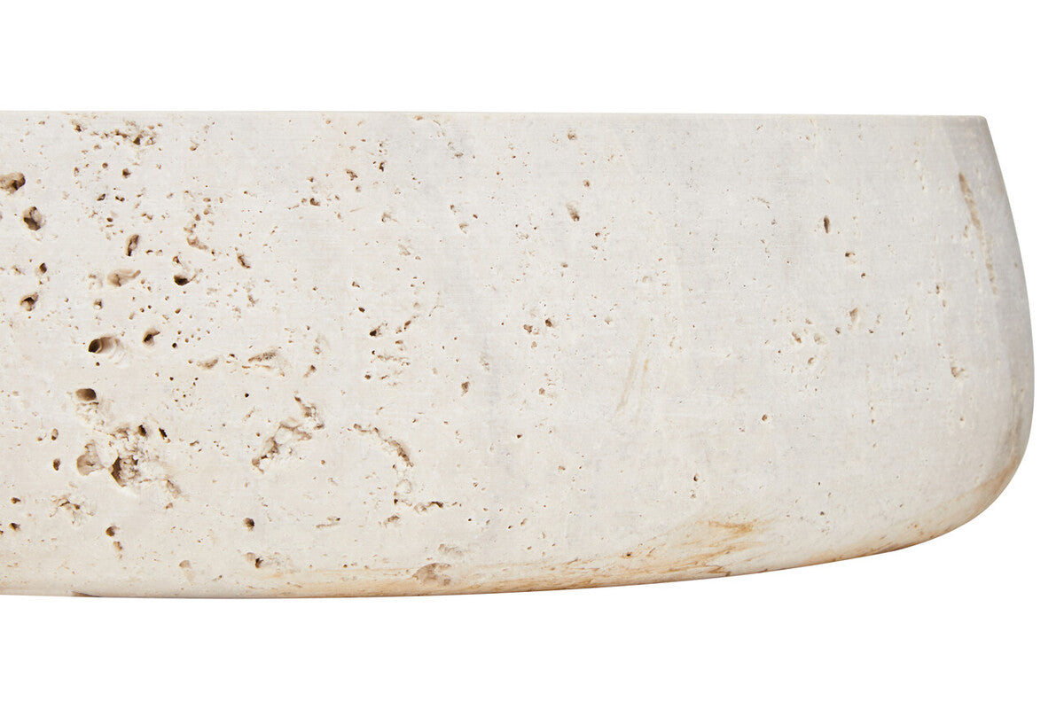 Tibor Travertine Bowl with Raised Edges