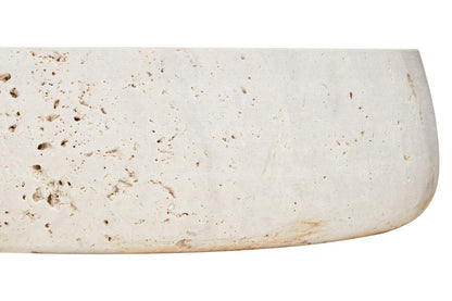 Tibor Travertine Bowl with Raised Edges