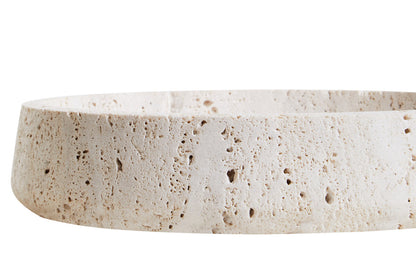 Tibor Travertine Bowl with Raised Edges