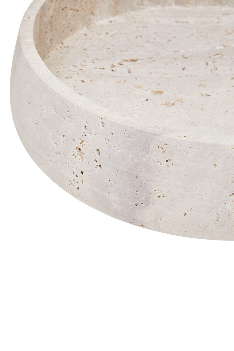 Tibor Travertine Bowl with Raised Edges