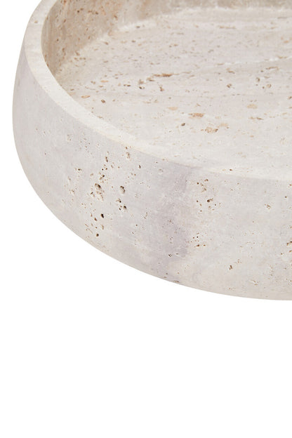 Tibor Travertine Bowl with Raised Edges