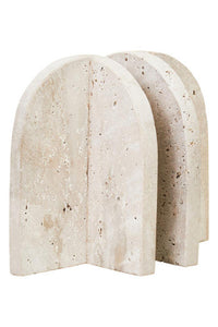 Tibor Travertine Set of 2 Arched Bookends