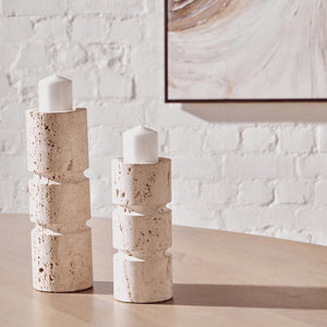 Tibor Travertine Small Candle Holder
