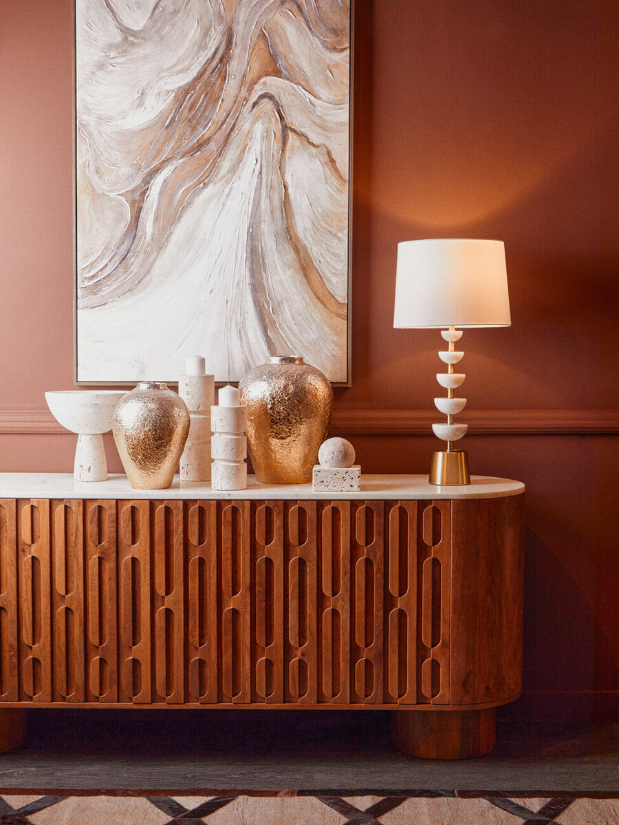 Tibor Travertine Small Candle Holder